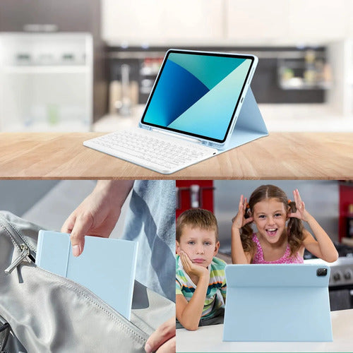 Funda Con Teclado Para iPad Air 13'' M4/m3/m2/pro 12.9 Azul