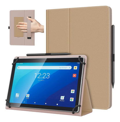 Funda Universal Para Tablet 10.1 Con Soporte Y Correa Terracota