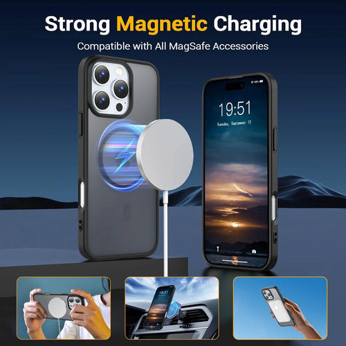 Funda Transparente Temdan Para iPhone 16 Pro Max, Compati... Negro