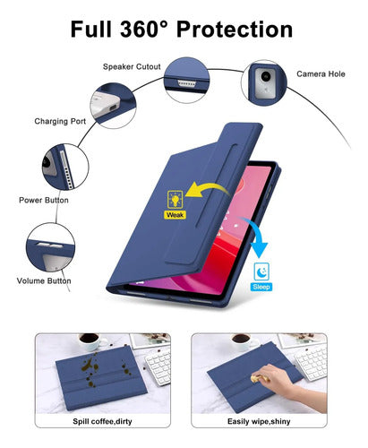 Funda Con Teclado Para Lenovo Tab M11 / K11 Lte 11 Pulgadas Azul Marino