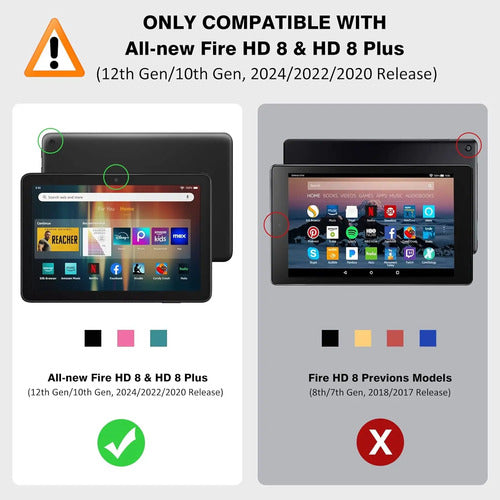 Funda Para Kindle Fire Hd 8 & 8 Plus 12/10th Gen Azul Oscuro