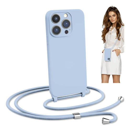 Funda Blaspins Para iPhone Con Correa Ajustable Azul