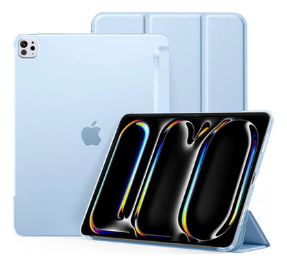 Funda iPad Pro Trasera Translúcida Con Soporte Tríptico Azul Claro