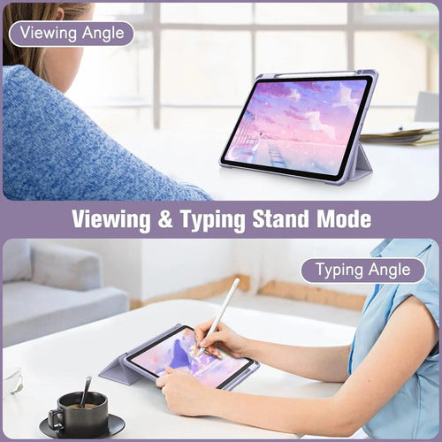 Funda Hybrid Slim Para iPad Air 11' M3/m2, 5ta/4ta. Lila