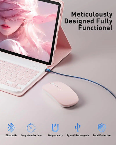 Funda Con Teclado Para Lenovo Tab M11/k11 Lte 2024 11 Rosa