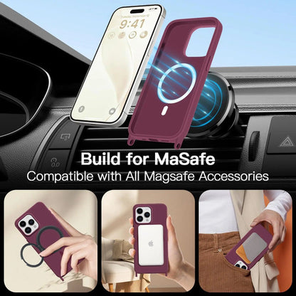 Funda Para iPhone 17 Pro Con Correa Ajustable Bordó