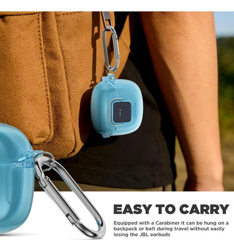 Funda Case Para Jbl Tune Flex Con Kit De Limpieza Azul Claro
