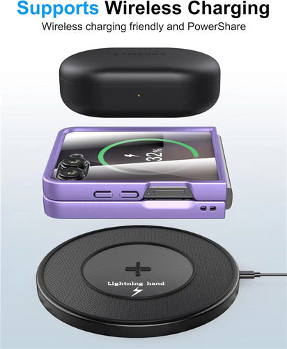 Funda Samsung Galaxy Z Flip 7, Protect De Pantalla Integrado Violeta