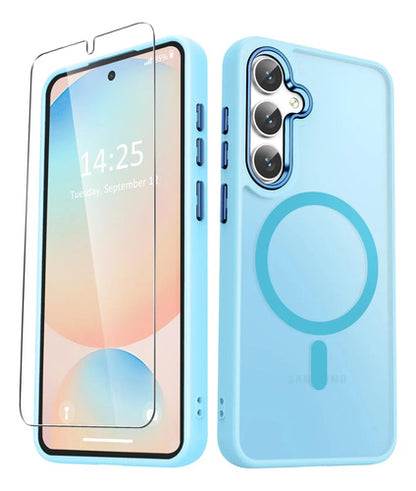 Funda Magnética Mate Para Samsung Galaxy S25+ Plus Azul Claro