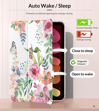 Funda Para iPad Mini 7 (a17 Pro) 2024 Y iPad Mini 6 Fragrant Flowers