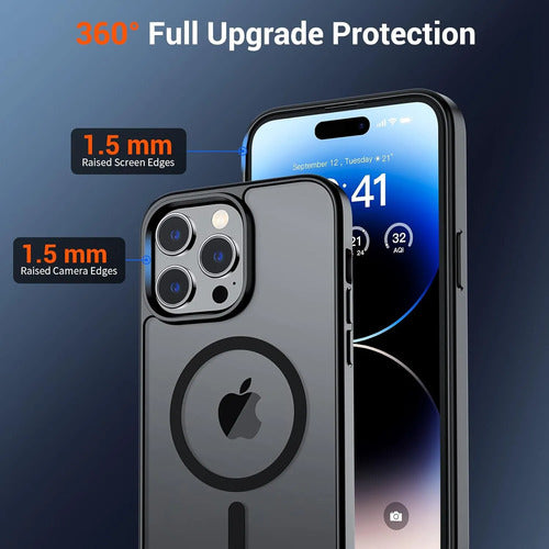 Funda Magnética Supfine Para iPhone 14 Pro Negro Lisa