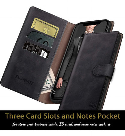 Funda Cartera De Cuero Para Samsung Galaxy S20 Ultra Negro