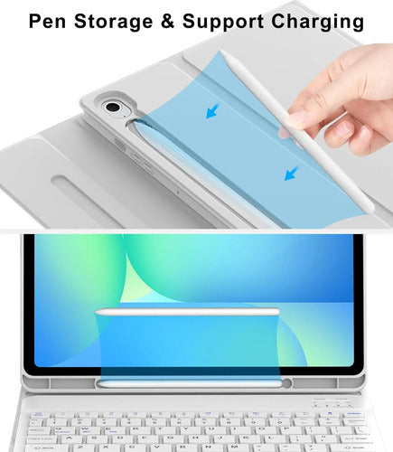 Funda Con Teclado Para Samsung Galaxy Tab S10 Lite/s10 Fe... Gris