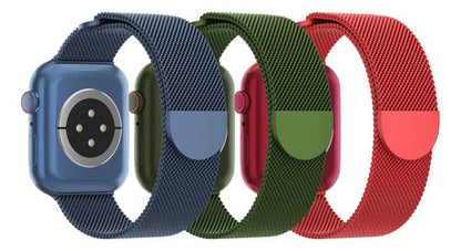 Pack 3 Correas Metálicas Malla Para Apple Watch 38-49mm Verde Oscuro 3.8 Cm