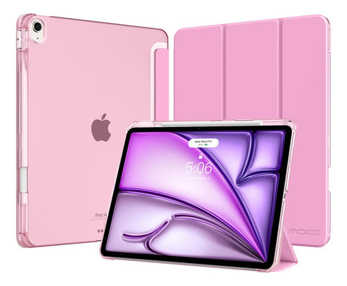 Funda Para iPad Air M4 13 Pulgadas Con Soporte Para Lápiz Rosa