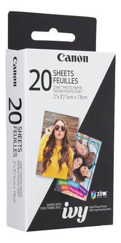 Papel Fotográfico Adhesivo 2x3 Pulgada Canon Zink Blanco
