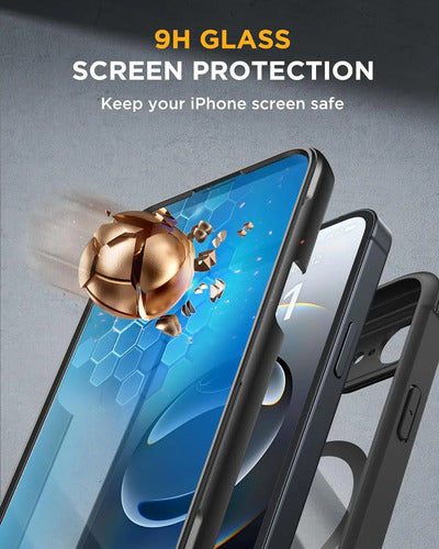 Funda Magnética Miracase Para iPhone 16e 6.1 , Negra Negro