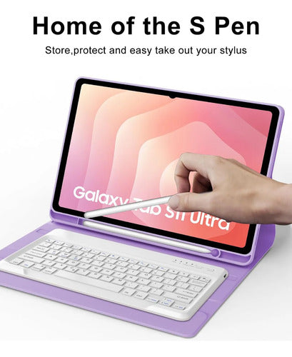 Funda Con Teclado Para Samsung Tab S11 Ultra Lila