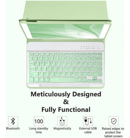 Funda Con Teclado Para iPad De 9a Generacion. Verde