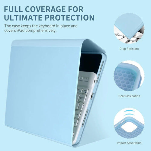 Funda Con Teclado Para iPad Air Y Pro De 11 Pulgadas Azul Claro