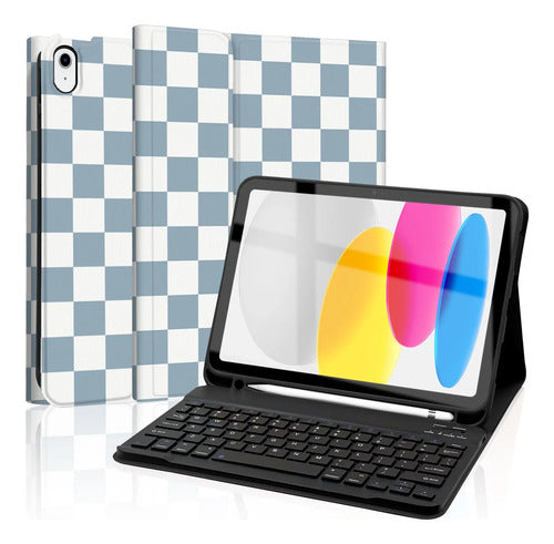 Funda Con Teclado Para iPad 11th 10th Gen Azul
