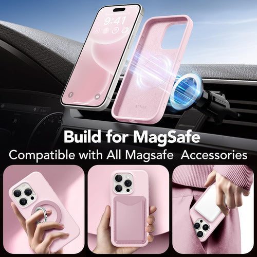 Funda Silicona iPhone 15 Pro Max Rosa Chicle