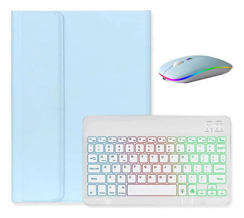 Estuche Con Teclado Para Lenovo Tab M10 3rd Gen 10.1  Tb3... Azul