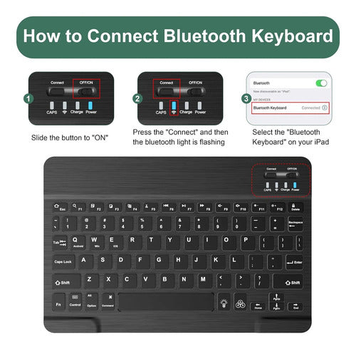 Funda Con Teclado Para iPad (a16) 11th/10th Gen Verde Lima