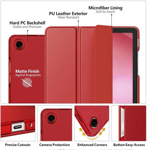 Funda Para Samsung Galaxy Tab A11 Plus/a9 Plus 11 Rojo