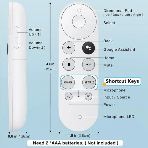 Reemplazo De Control Remoto Para Google Tv Chromecast 4k