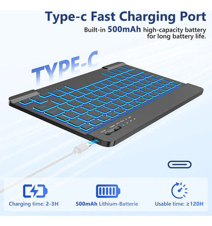 Funda Con Teclado Para iPad A16 11th 10th Gen Negro