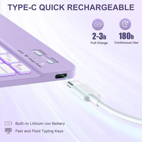 Funda Con Teclado Para iPad Air 11''/5a 4a Gen Morado