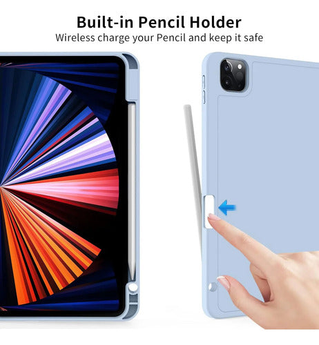 Funda Para iPad Pro 11'' Con Soporte Para Lápiz Azul Claro