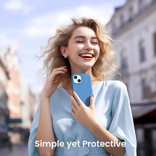 Funda De Silicona Para iPhone 15 Azul