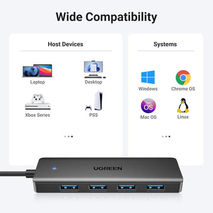 Usb 3.0 Hub, 4 Puertos, Ultra-slim Negro