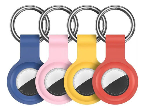 Juego De 4 Llaveros De Silicona Compatibles Con Apple Airtag Rosa