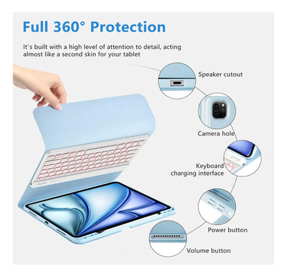 Funda Con Teclado Para iPad Pro 13'' (m4) 2024 Luz Azul