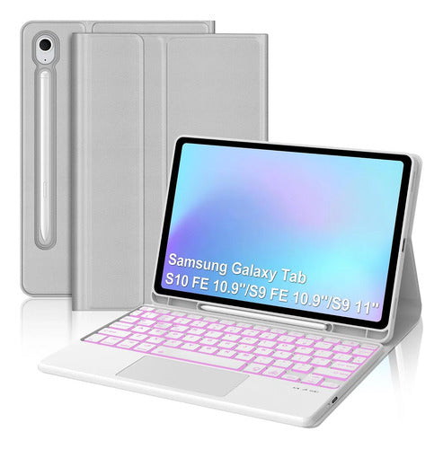 Funda Con Teclado Para Samsung Galaxy Tab S10 Lite/s10 Fe/s9 Gris
