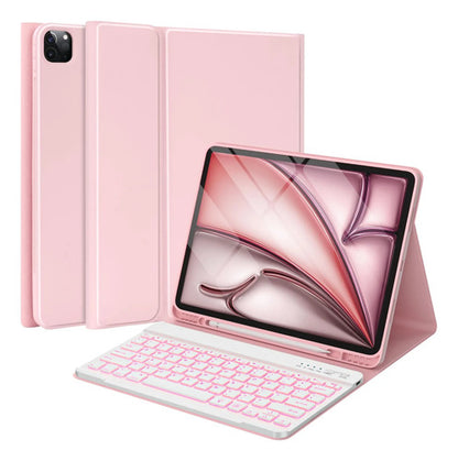 Funda Con Teclado Retroiluminado Para iPad Air Y Pro Rosa