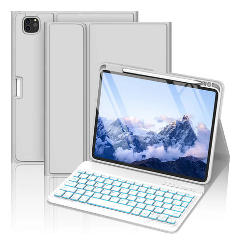 Funda Con Teclado Para iPad Air (m4) 11  Y Pro 11 Gris