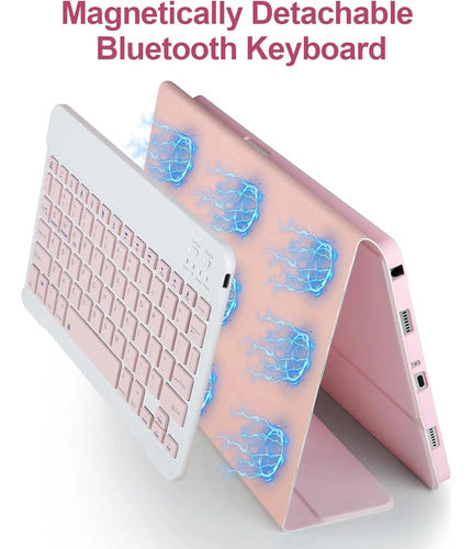 Funda Con Teclado Para Samsung Galaxy Tab A11+/a9+ 11' Rosa