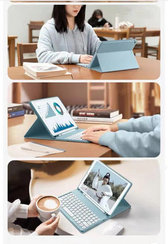 Funda Con Teclado Para Galaxy Tab S10 Lite/fe/s9 (10,9 PuLG) Violeta
