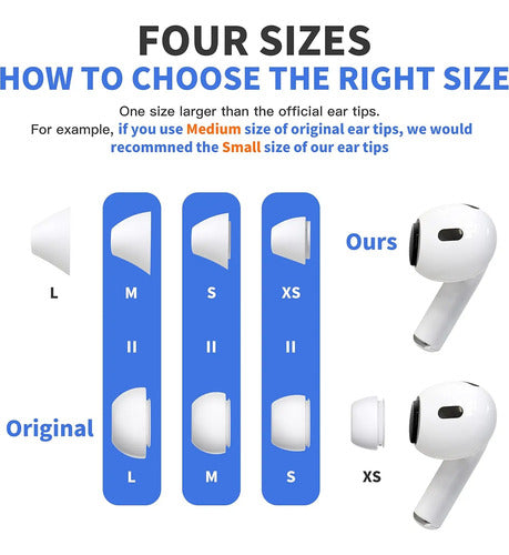 4 Pares De Puntas Para AirPods Pro 1 & 2, Alivio De Dolor... Blanco