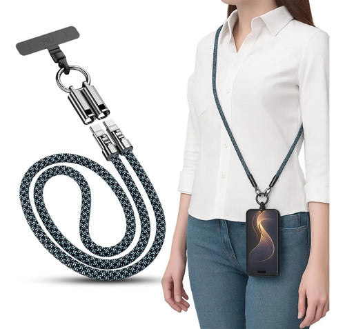 Correa Top-up Crossbody Lanyard 4ft Con Cable Usb-c