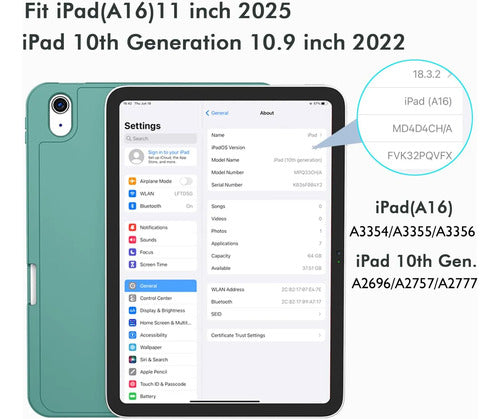 Funda Para iPad A16 Con Soporte Y Porta Lápiz Verde