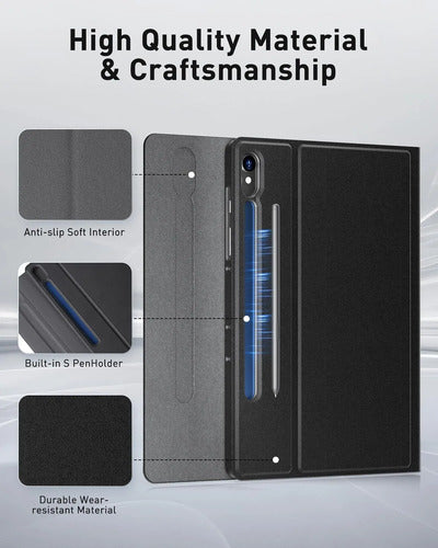 Funda Con Teclado Para Samsung Galaxy Tab S10 Fe+ Plus Negro