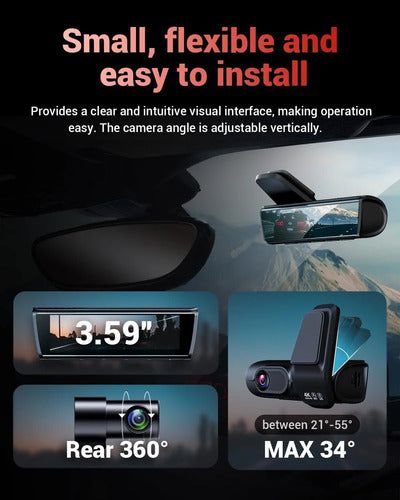 Cámara Dashboard K600 4k Hd Con Gps Y Wifi, Visión Nocturna