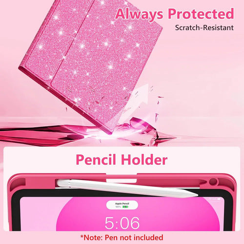 Funda Con Teclado Para iPad A16 11th 10th Gen Rosa