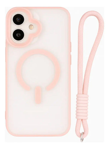 Funda Con Correa Para iPhone 16 Pro Rosa