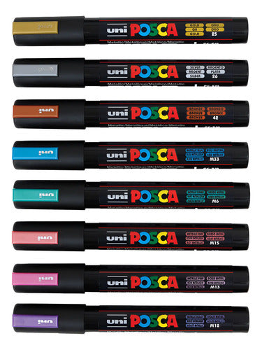 Set De 8 Rotuladores Metálicos Posca Multicolor